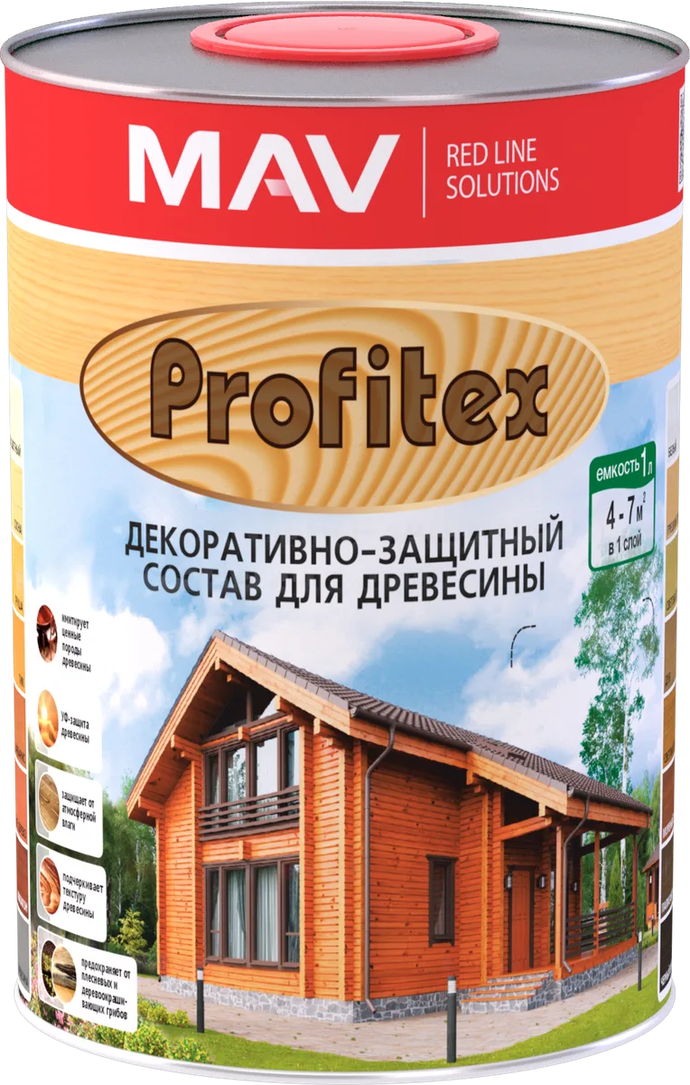 Compound PROFITEX decorative protective for wood, Greckiy walnut, 10 l