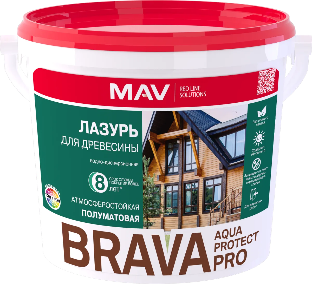 Wood glaze BRAVA AQUA PROTECT PRO, Byanko, 1 l