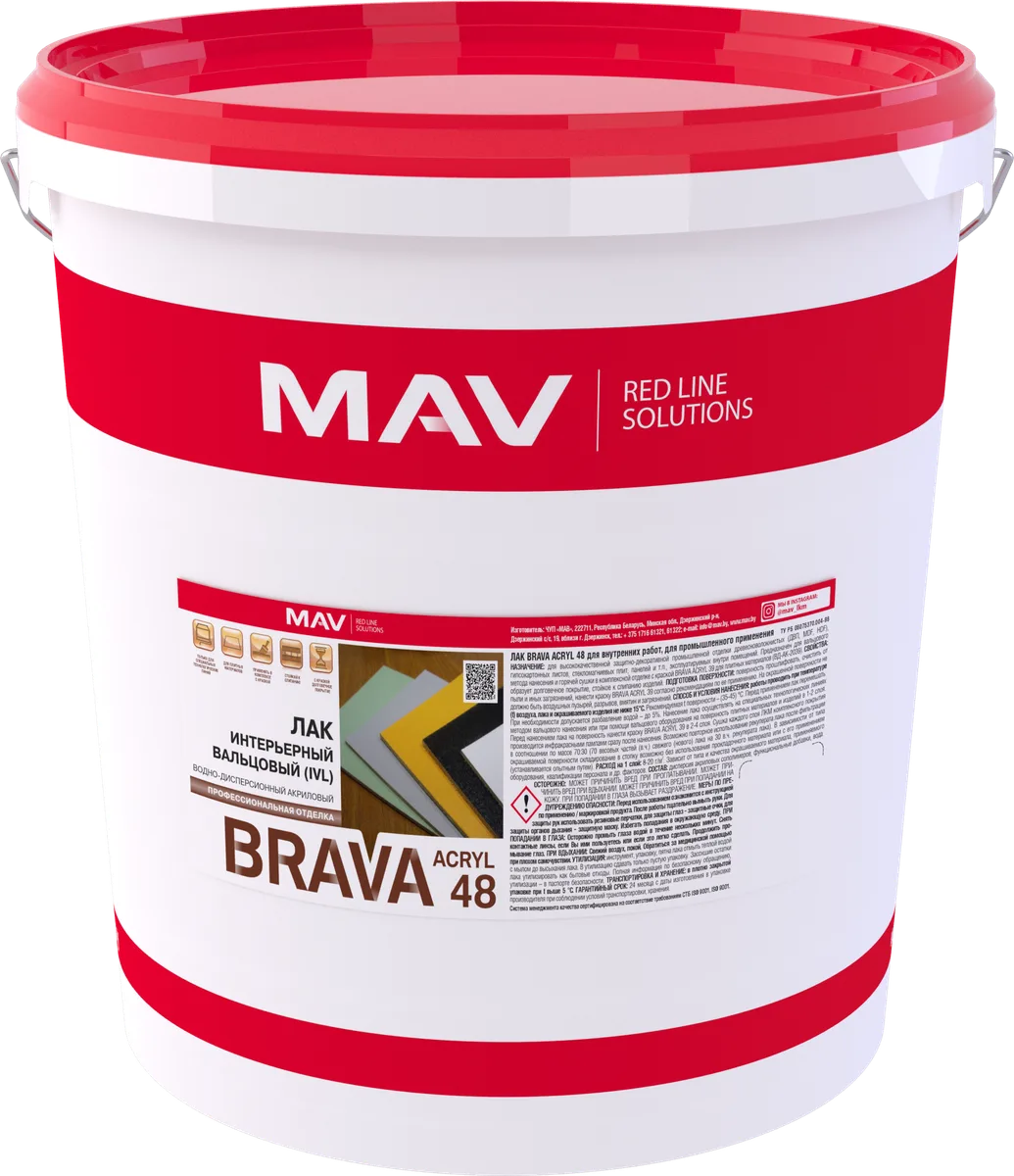 Varnish BRAVA ACRYL 48 roller IVL, glossy, 20 l